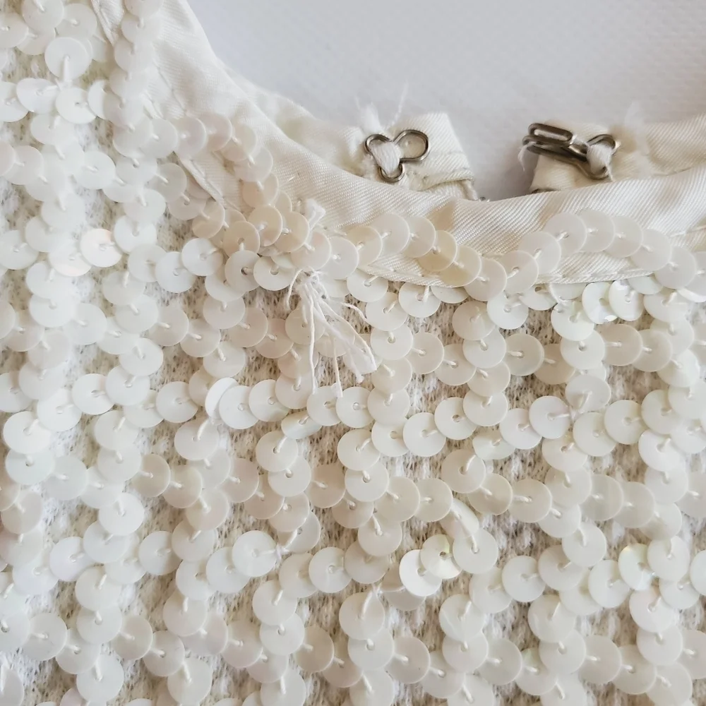 7310 * Algy Vintage Sequin Majorette Leotard Green White 1960s Size Unknown - Picture 11 of 11